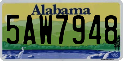 AL license plate 5AW7948