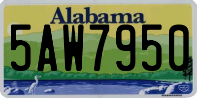 AL license plate 5AW7950