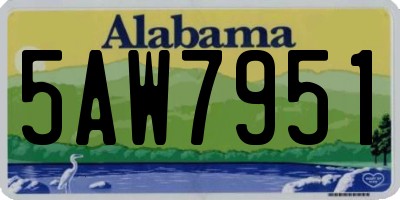 AL license plate 5AW7951