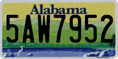 AL license plate 5AW7952