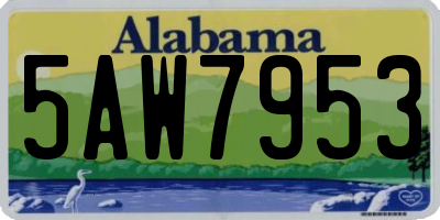 AL license plate 5AW7953