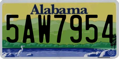 AL license plate 5AW7954