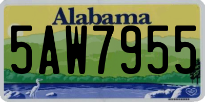 AL license plate 5AW7955
