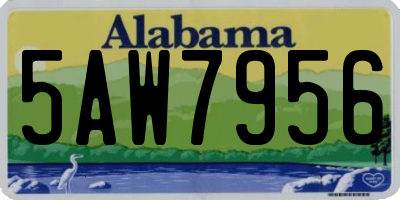 AL license plate 5AW7956