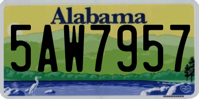 AL license plate 5AW7957