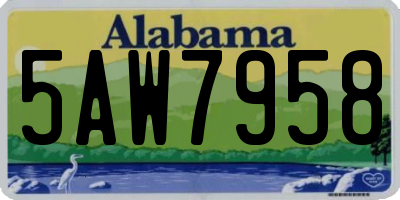 AL license plate 5AW7958