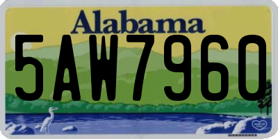 AL license plate 5AW7960