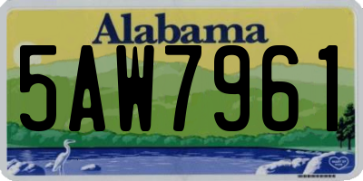 AL license plate 5AW7961