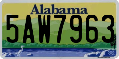 AL license plate 5AW7963