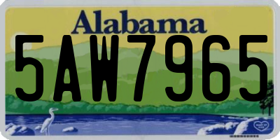 AL license plate 5AW7965