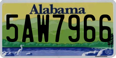 AL license plate 5AW7966