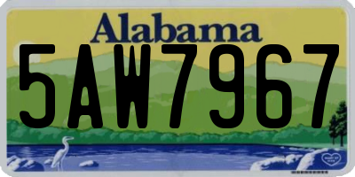 AL license plate 5AW7967
