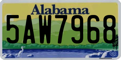 AL license plate 5AW7968