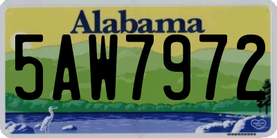 AL license plate 5AW7972