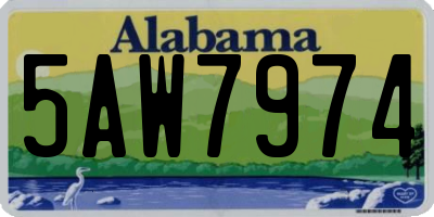 AL license plate 5AW7974