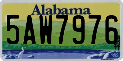 AL license plate 5AW7976
