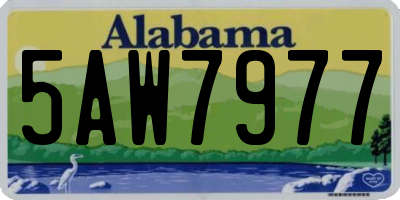 AL license plate 5AW7977