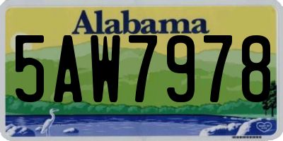 AL license plate 5AW7978