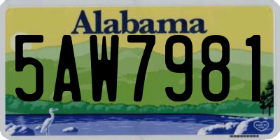 AL license plate 5AW7981