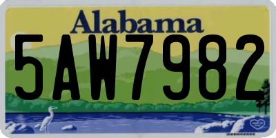 AL license plate 5AW7982