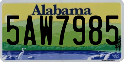 AL license plate 5AW7985