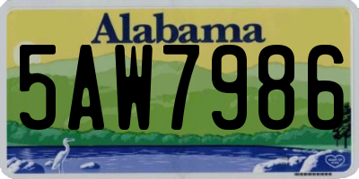 AL license plate 5AW7986