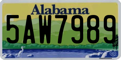 AL license plate 5AW7989