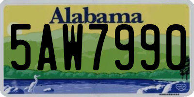 AL license plate 5AW7990