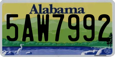 AL license plate 5AW7992