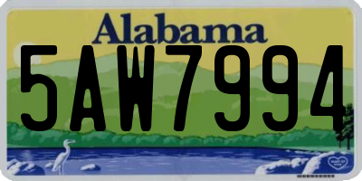 AL license plate 5AW7994