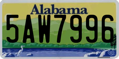 AL license plate 5AW7996