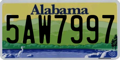 AL license plate 5AW7997