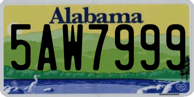 AL license plate 5AW7999