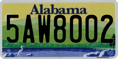 AL license plate 5AW8002