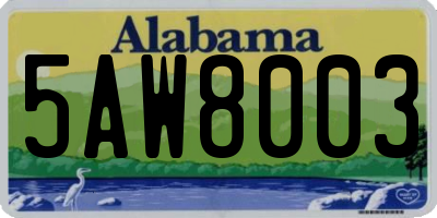 AL license plate 5AW8003