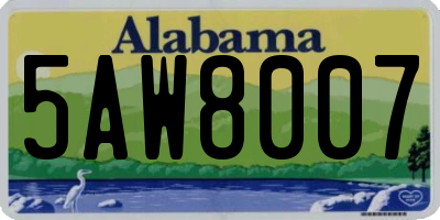 AL license plate 5AW8007