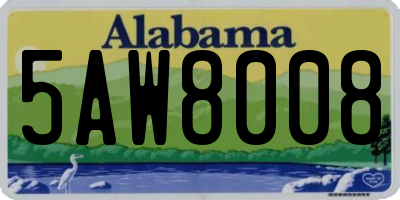 AL license plate 5AW8008