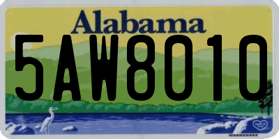 AL license plate 5AW8010