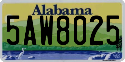 AL license plate 5AW8025