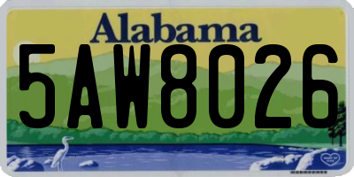 AL license plate 5AW8026