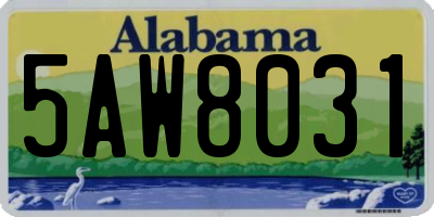 AL license plate 5AW8031