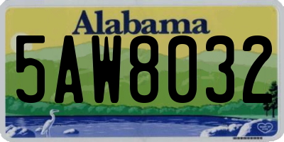AL license plate 5AW8032