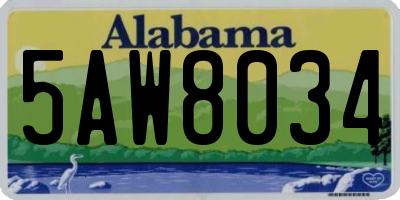 AL license plate 5AW8034