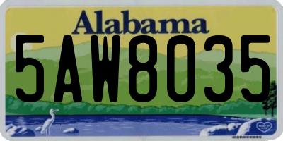 AL license plate 5AW8035