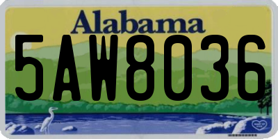 AL license plate 5AW8036