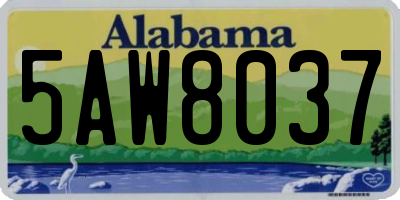 AL license plate 5AW8037
