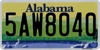 AL license plate 5AW8040