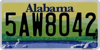 AL license plate 5AW8042