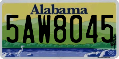 AL license plate 5AW8045