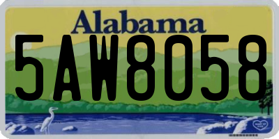 AL license plate 5AW8058
